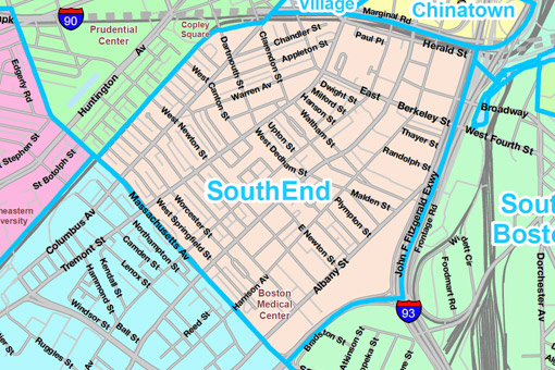 map of the South End